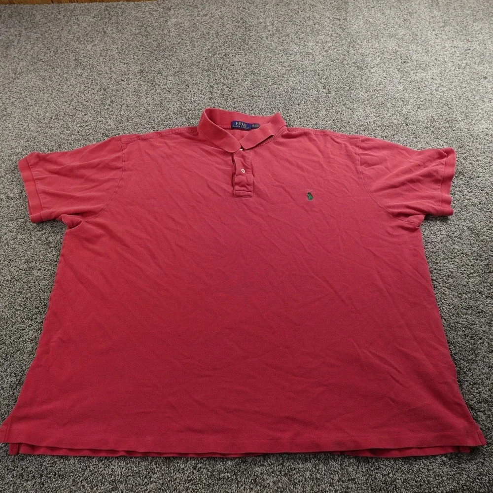 Ralph Lauren Polo Shirt Mens‎ 3XB Red Pique Pony Logo Golf Short Sleeve Preppy